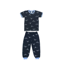 Load image into Gallery viewer, Navy Dino Short Sleeve Pyjamas