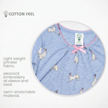 Load image into Gallery viewer, Blue/Green Semi-Fashion Long Sleeve Pyjamas – Rabbit & Floral Full Print