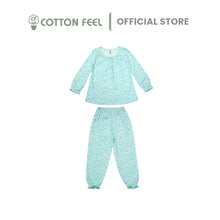 Load image into Gallery viewer, Blue/Green Semi-Fashion Long Sleeve Pyjamas – Rabbit & Floral Full Print