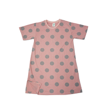 Load image into Gallery viewer, Peach Pokka Dote Short Sleeve Kid's Nighties