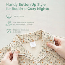 Load image into Gallery viewer, Beige/Blue Long Sleeve Collar Pyjamas With Sports & Penguin Full Print