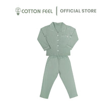 Load image into Gallery viewer, Dark Green Long Sleeve Collar Pyjamas