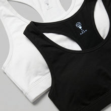Load image into Gallery viewer, Black/White Modal Bra Razor Back Design Lining