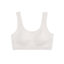 Load image into Gallery viewer, White/Grey Viscose & Spandex Bra Top With Wide Strap