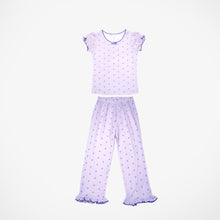 Load image into Gallery viewer, Purple Stripe Short Sleeve Pyjamas