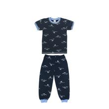 Load image into Gallery viewer, Navy Dino Short Sleeve Pyjamas
