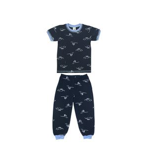 Navy Dino Short Sleeve Pyjamas