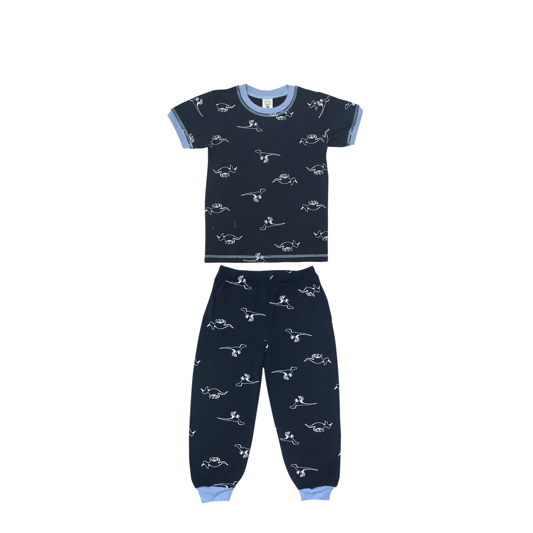 Navy Dino Short Sleeve Pyjamas