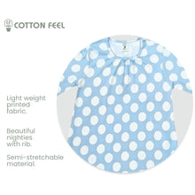 Load image into Gallery viewer, Blue Long Night Gown With Polka Dot Full Print
