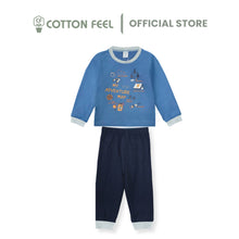 Load image into Gallery viewer, Navy Blue Long Sleeve Pyjamas With Camping Block Print
