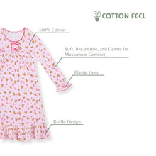 Load image into Gallery viewer, Light Pink Night Gown With Bear &amp; Ribbon Full Print
