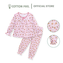 Load image into Gallery viewer, Pink Semi-Fashion Long Sleeve Pyjamas With Bear &amp; Ribbon Full Print
