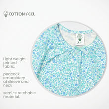 Load image into Gallery viewer, Blue/Green Semi-Fashion Long Sleeve Pyjamas – Rabbit &amp; Floral Full Print
