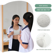 Load image into Gallery viewer, White Modal Bra With Adjustable Straps

