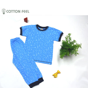 Cute Sky Blue Seahorse Short Sleeve Pyjamas