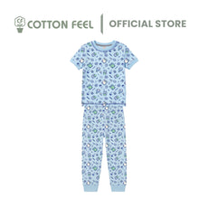Load image into Gallery viewer, Green/Blue Short Sleeve Pyjamas With Party &amp; Education Stationery Full Print
