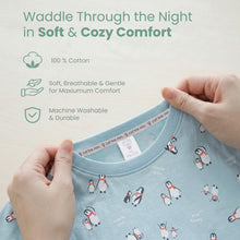 Load image into Gallery viewer, Blue Short Sleeve Pyjamas With Penguin Full Print
