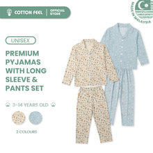 Load image into Gallery viewer, Beige/Blue Long Sleeve Collar Pyjamas With Sports &amp; Penguin Full Print

