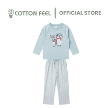 Load image into Gallery viewer, Blue Long Sleeve Pocket Embroidery Pyjamas With Penguin
