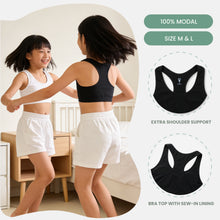 Load image into Gallery viewer, Black/White Modal Bra Razor Back Design Lining
