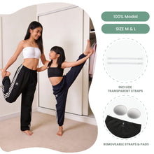 Load image into Gallery viewer, Black/White Modal Tube Bra With Transparent Straps
