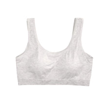 Load image into Gallery viewer, White/Grey Viscose &amp; Spandex Bra Top With Wide Strap
