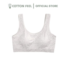 Load image into Gallery viewer, White/Grey Viscose &amp; Spandex Bra Top With Wide Strap
