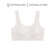 Load image into Gallery viewer, White/Grey Viscose &amp; Spandex Bra Top With Wide Strap
