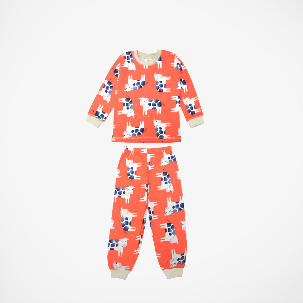 Cute Cow Print Long Sleeve Pyjamas Pajamas