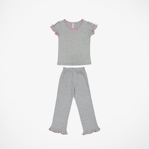 Grey Mini Hearts Short Sleeve Pyjamas