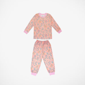 Peach Floral Long Sleeve Pyjamas