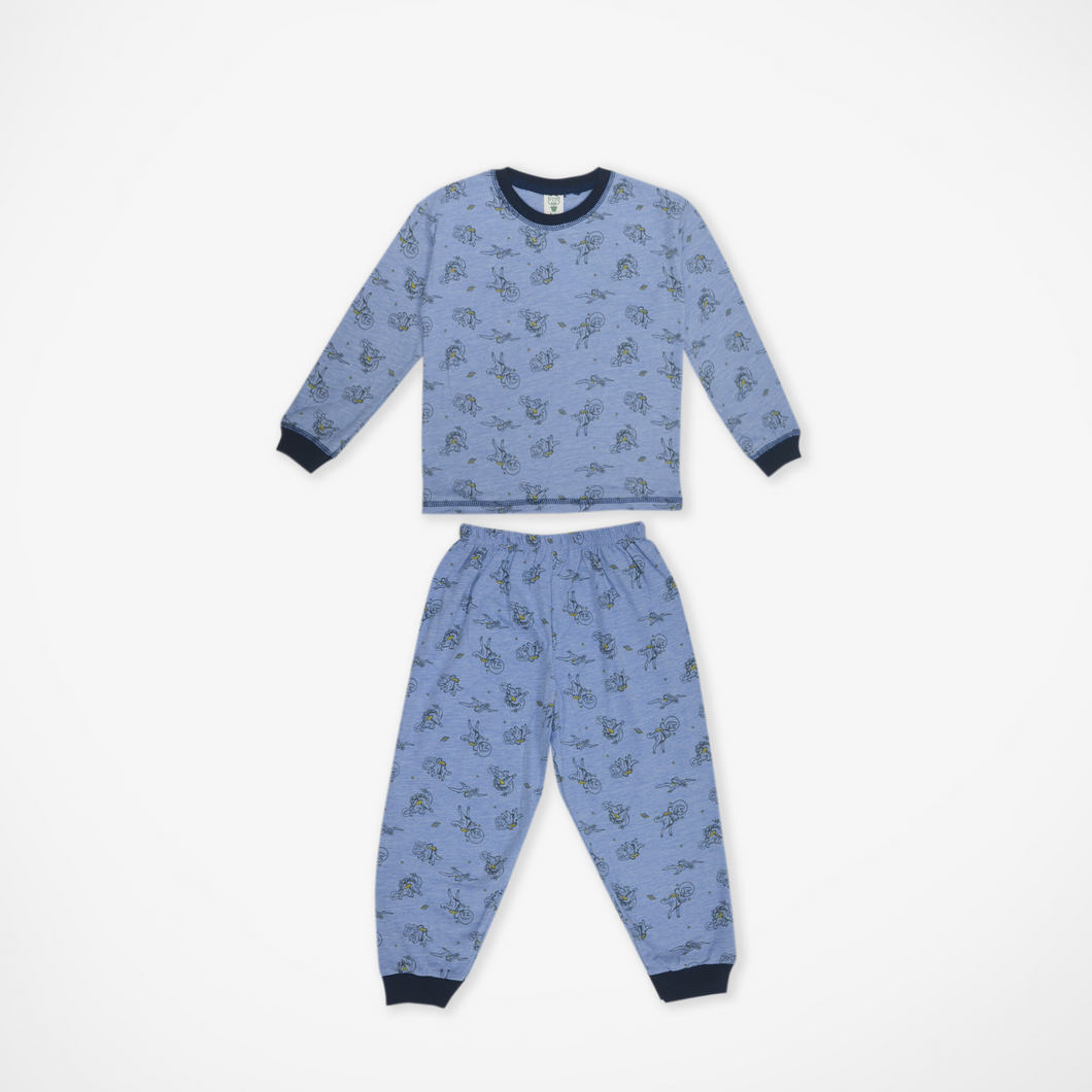 Blue Space Dinosaur Long Sleeve Pyjamas